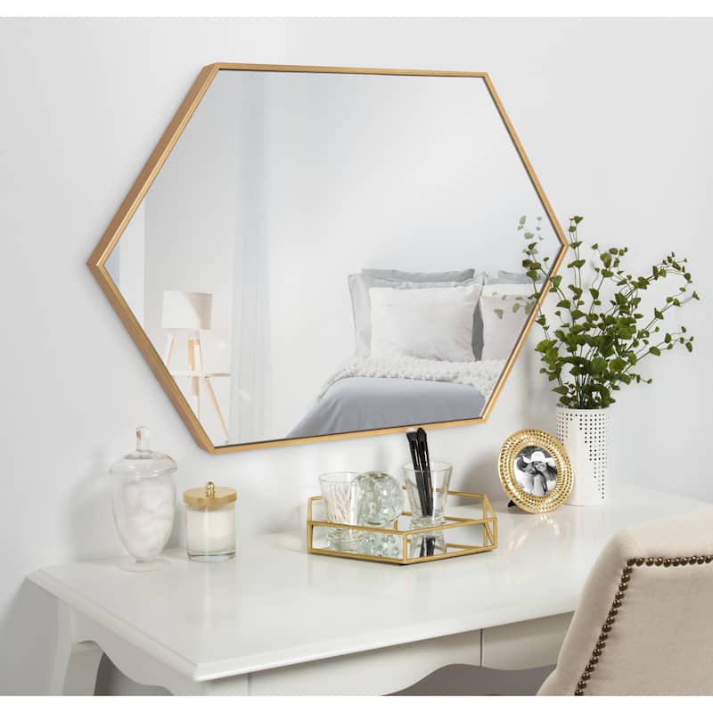 Kate and Laurel Rhodes Framed Mid-century Hexagonal Wall Mirror