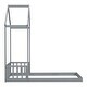 preview thumbnail 8 of 7, Twin Size Roof-Framed Headboard Floor Bed Frame with Headboard Guardrails, without Slats, No Need Spring Box