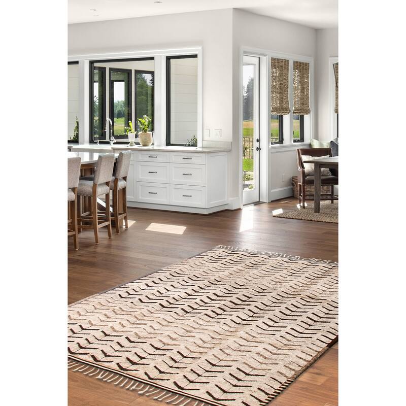 ECARPETGALLERY Hand-knotted Tangier Ivory Wool Rug - 8'10 x 11'10