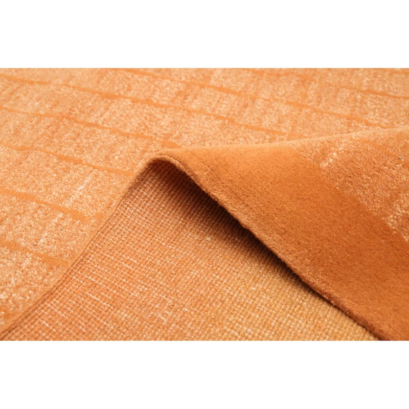 ECARPETGALLERY Hand-knotted Opulence Burnt Orange Wool Rug - 6'0 x 9'2