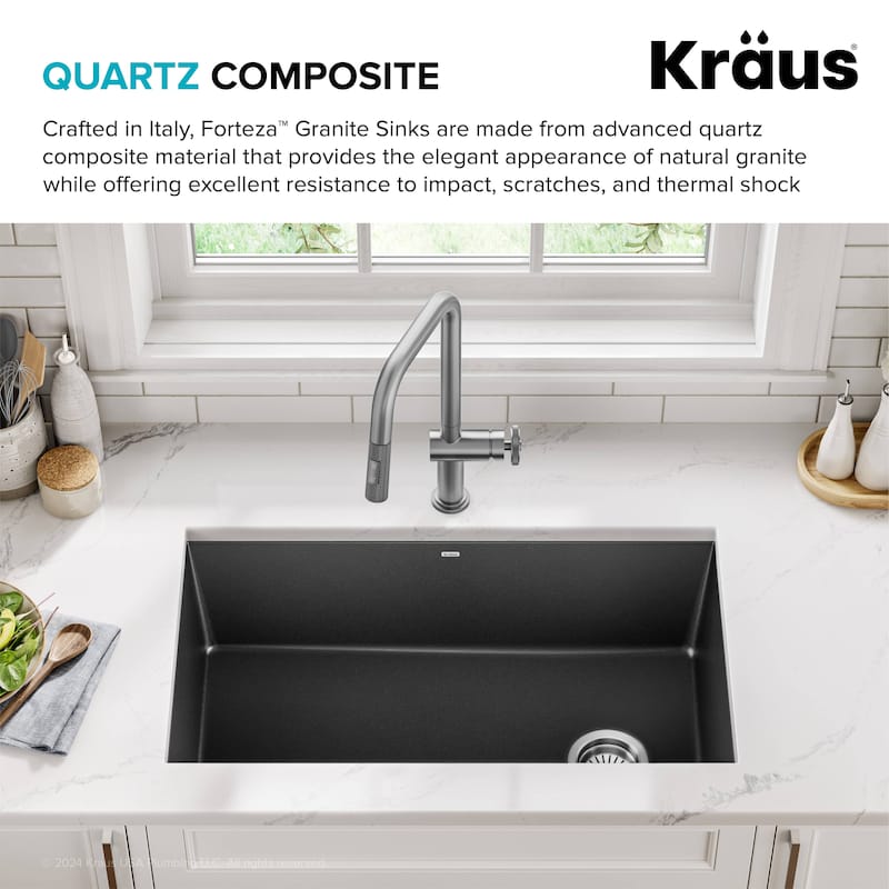 KRAUS Forteza Granite 32 inch 1-Bowl Undermount Kitchen Sink