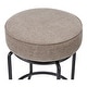 preview thumbnail 3 of 8, NADAAL STUDIOS Loric Swivel Counter Stool, Round Upholstered Seat with Piping Detail, Light Brown