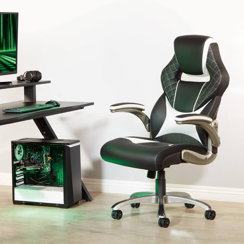 Oversite Gaming Chair in Faux Leather with Color Accents