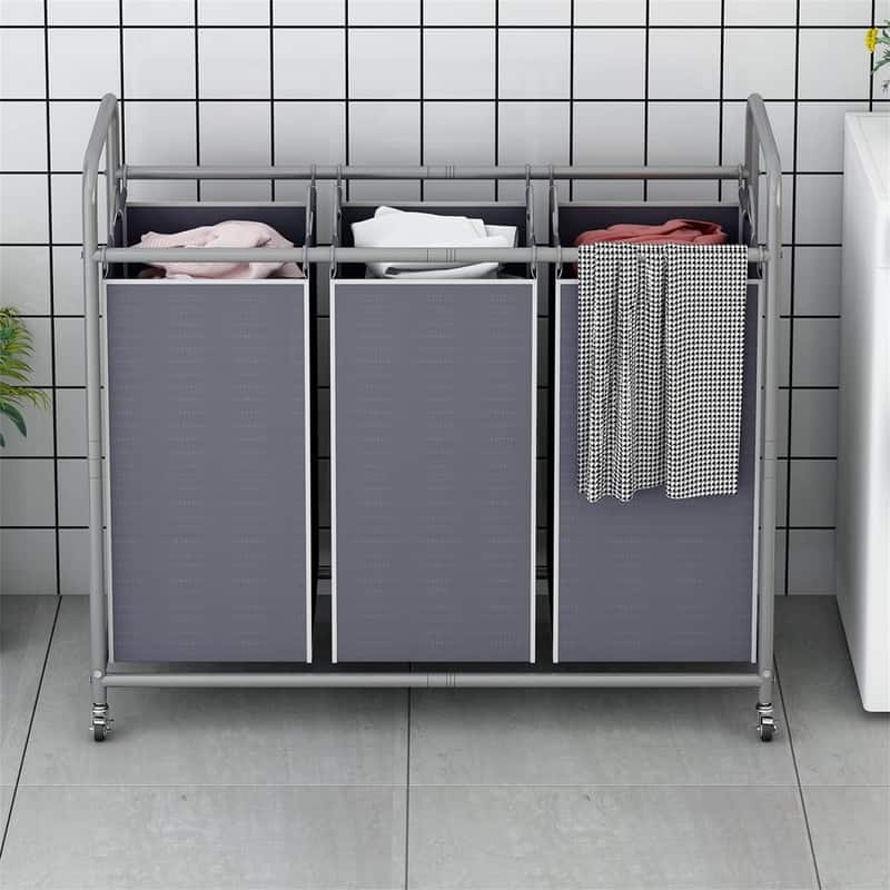 3Bag Laundry Basket Hamper Laundry - 33.46"L x 15.75"W x 32.68"H