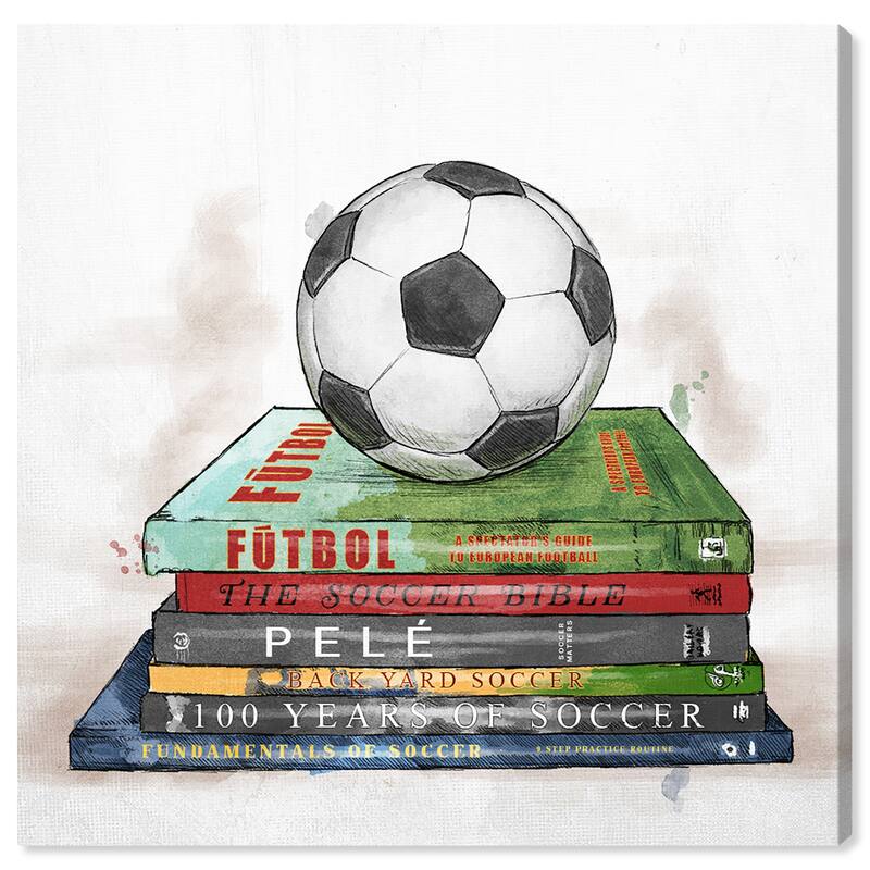 Wynwood Studio 'Soccer Books 'Sports and Teams Wall Art Canvas Print Soccer - White, Green