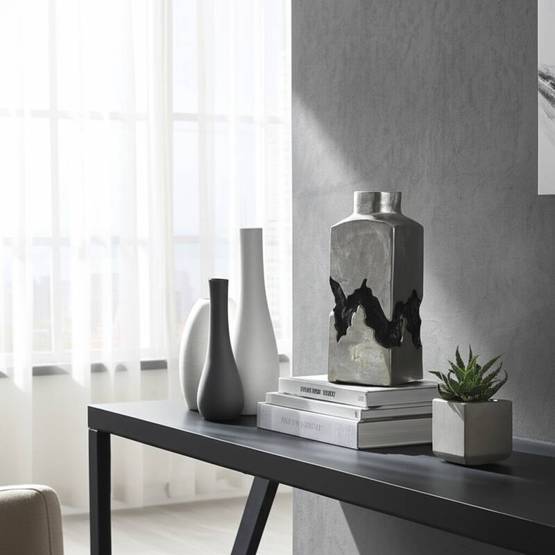 Metal Modern Sculptural Decorative Vase Abstract Design Artistic Form