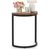 End Table Half Round, Narrow Side Table Slim C Table for Living Room ...