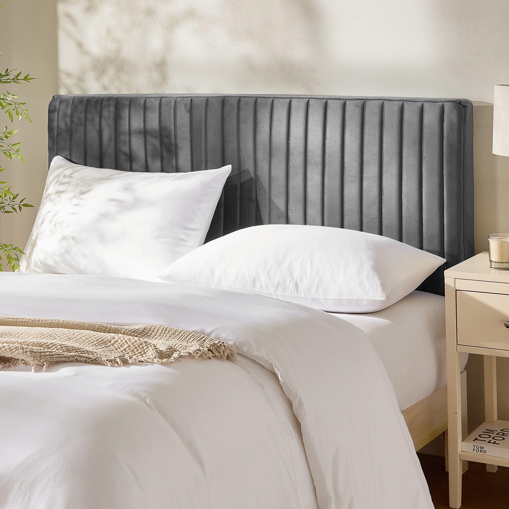 Empyrean Velvet Headboard, Floating Wall-Mounted, Easy Assemble Upholstered Peel & Stick, 3D Soundproof Bed Wall Panels