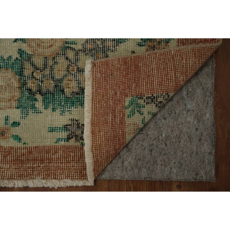 Hand Knotted Oriental 100% Wool Carpet Transitional Floral Beige & Ivories Anatolian Area Rug - 6' 7'' X 3' 10''