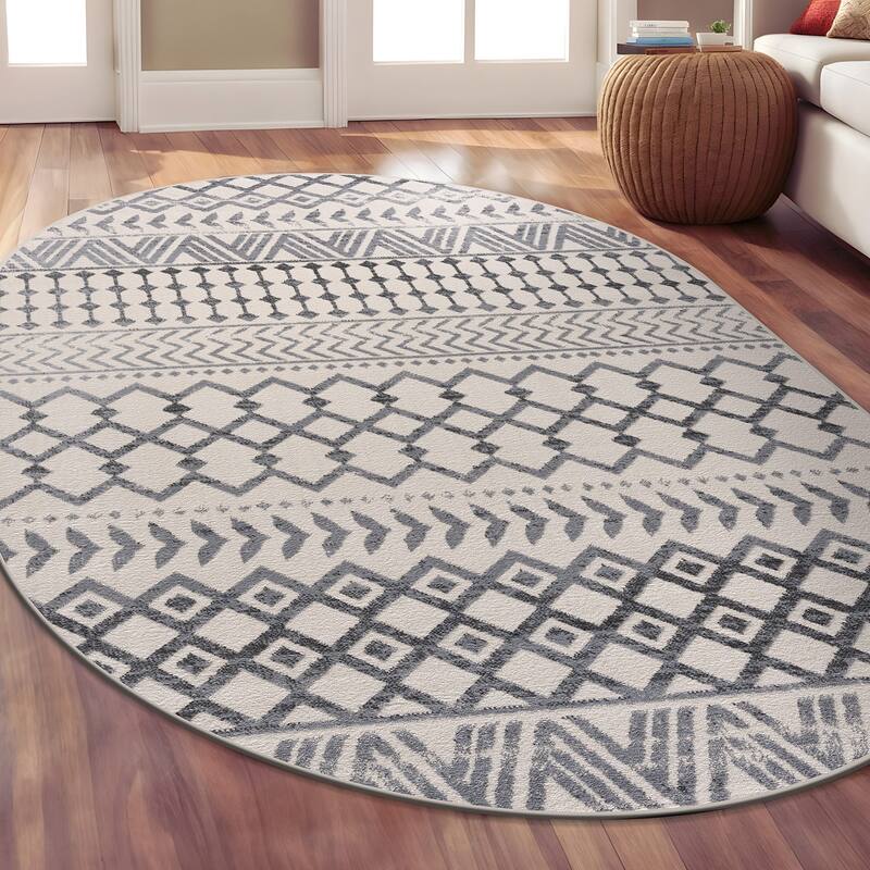 Beverly Rug Diamond Moroccan Bohemian Trellis Indoor Area Rug