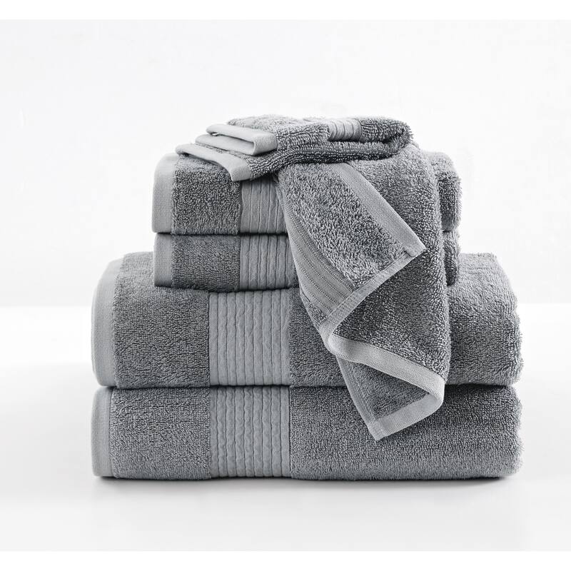 Brooklyn Loom Cotton TENCEL 6 Piece Towel Set - Towel Set - Grey