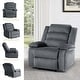 preview thumbnail 3 of 101, Overstuffed Cotton Corduroy Manual Pushback Recliner with Wide Armrest