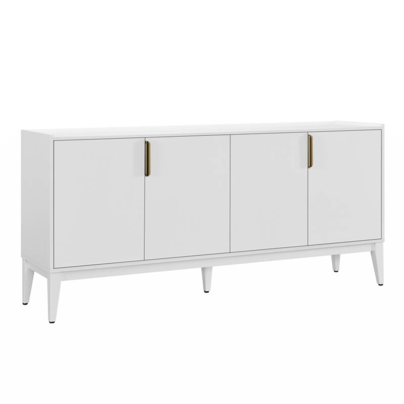 Storage Cabinet Sideboard Wooden Cabinet with 4 Doors for Hallway, Entryway, Living Room, Bedroom, Adjustable Shelf