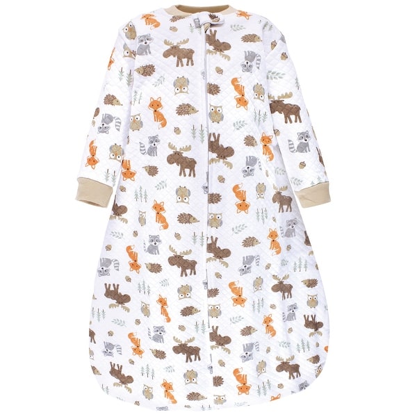 slide 1 of 1, Hudson Baby Infant Boy Premium Quilted Long Sleeve Sleeping Bag and Wearable Blanket, Woodland 0-6 Months - Woodland