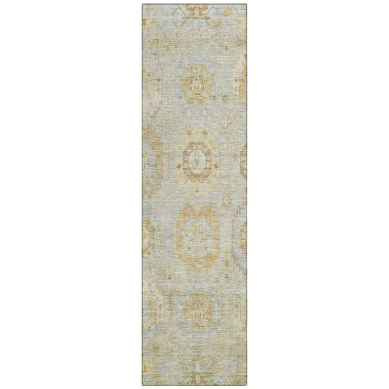 Machine Washable Indoor/ Outdoor Vintage Traditional Chantille Rug