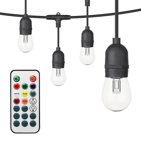 slide 2 of 17, OVE Decors 24 ft. RGB String Lights with Black Wire and Remote Control