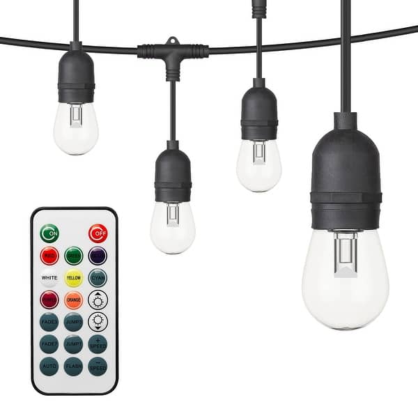 slide 2 of 17, OVE Decors 48 ft. RGB String Lights Black and Remote Control