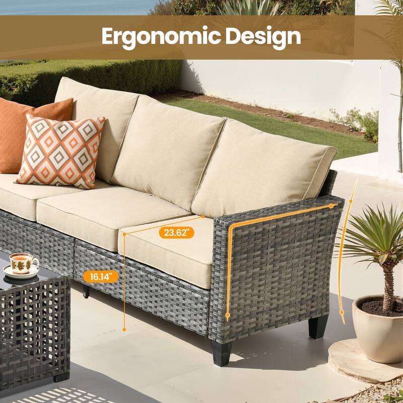 XIZZI Outdoor Wicker Patio Furniture Conversation Set