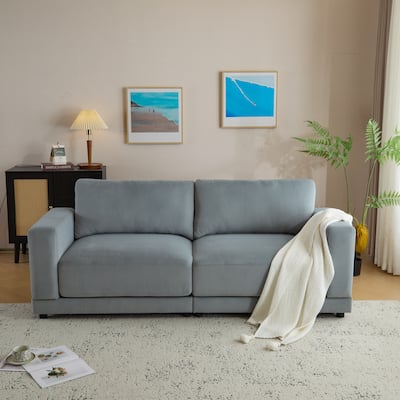 81" Classic Polyester 3-Seater Sofa with Soft Fabric Upholstery