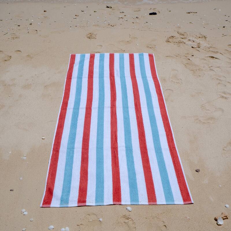 Arkwright Cabo Cabana 4-Piece Oversized Striped Beach Towel Set - 30x70