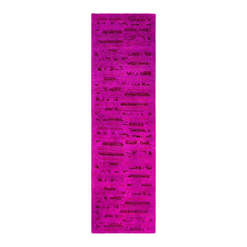 Vibrance One-of-a-Kind Hand-Knotted Runner Rug - Pink, 3' 0" x 10' 0" - 3' 0" x 10' 0"