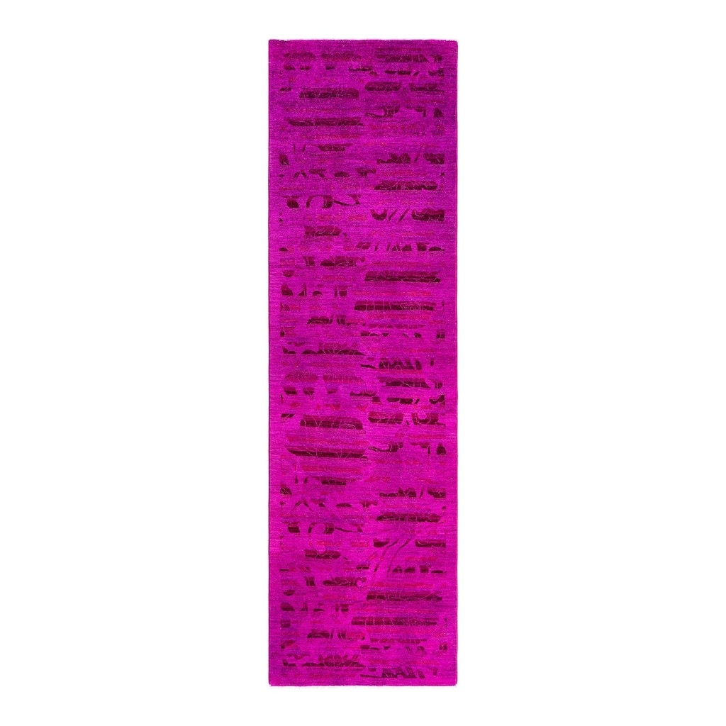 Vibrance One-of-a-Kind Hand-Knotted Runner Rug - Pink, 3' 0" x 10' 0" - 3' 0" x 10' 0"