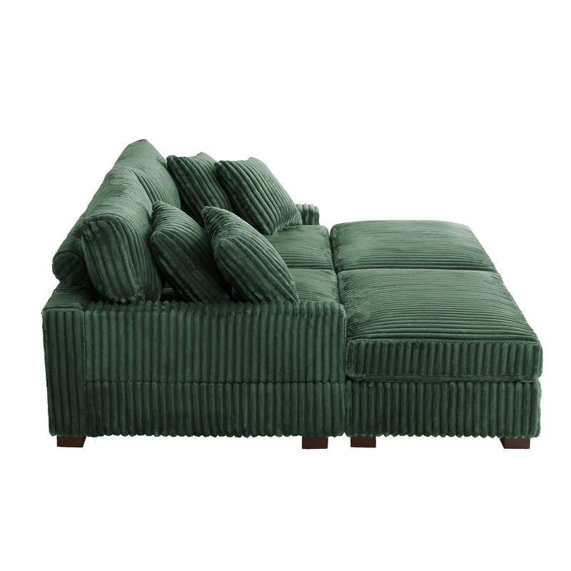 83.4" W Upholstered Sectional Modular Sofa with 2 Ottoman