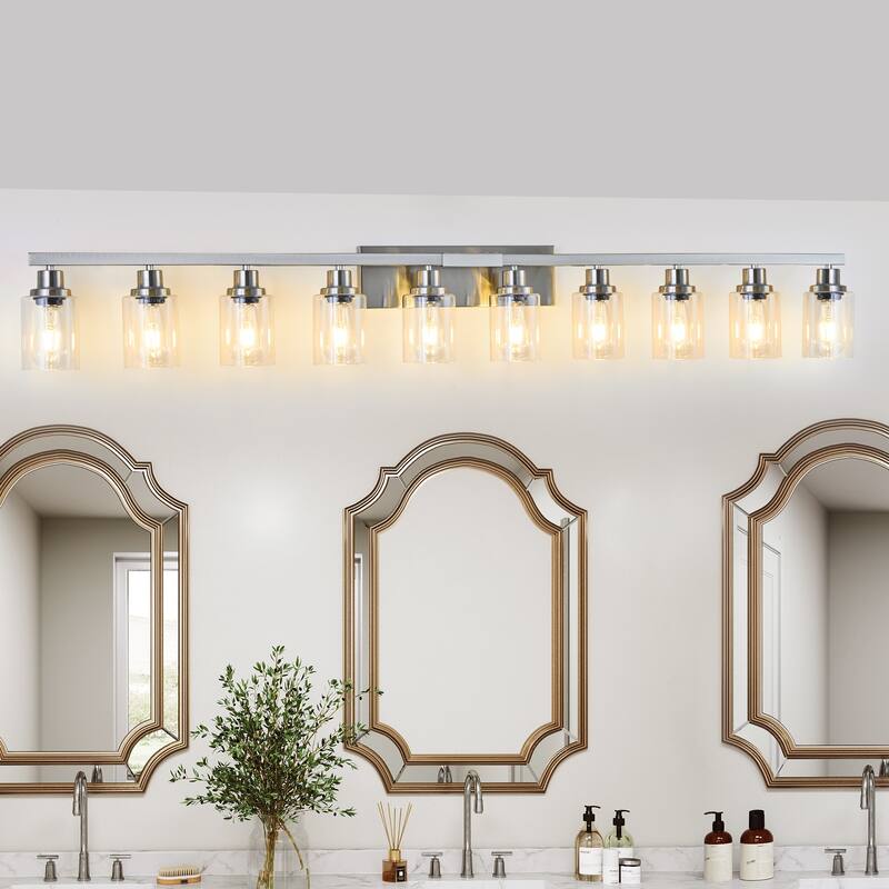 10-Light Vanity Lights for Mirror, 52 inch Modern Bathroom Wall Lighting for Bedroom, Living Room - Chrome