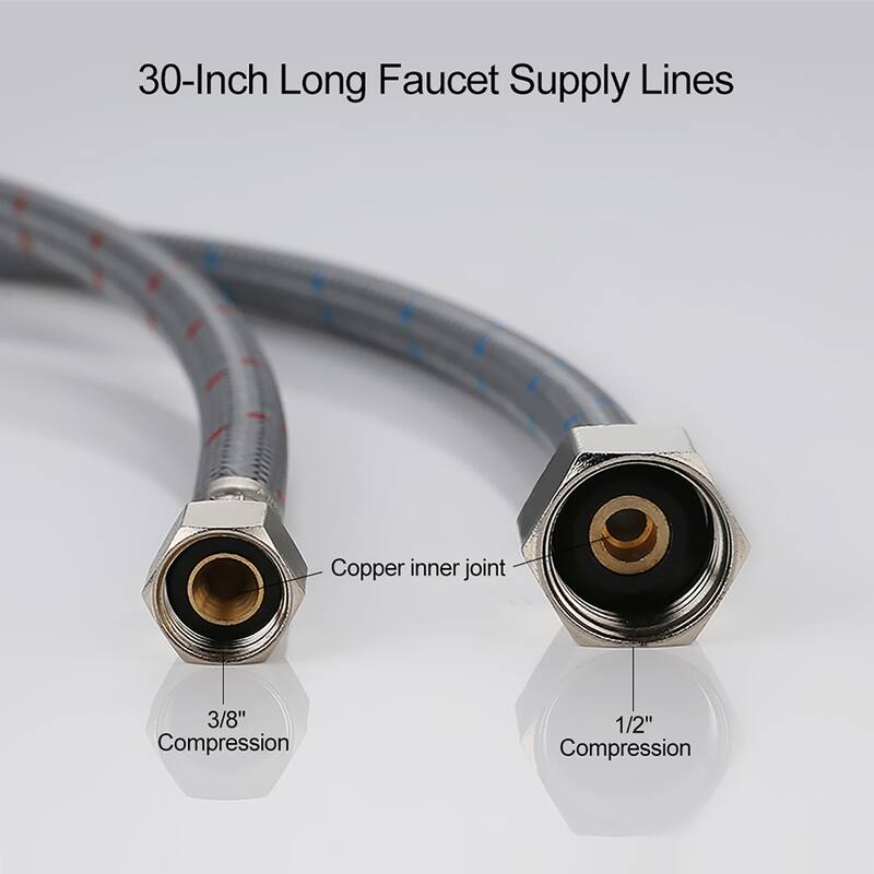 WOWOW 3/8 in. Comp x 1/2 in. FIP Braided Nylon Faucet Connector