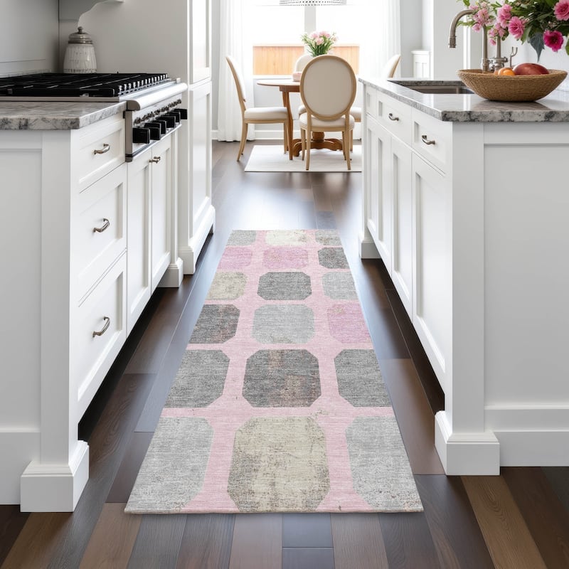Machine Washable Indoor/Outdoor Casual Contemporary Chantille Rug