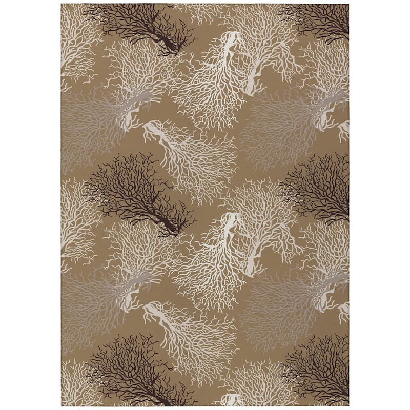 Indoor/ Outdoor Surfside Coral Rug New - Latte - 9' x 12'