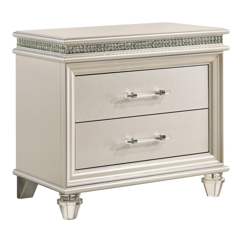 Xian Transitional White 2-piece Nightstand and Dresser Set by Furniture of America