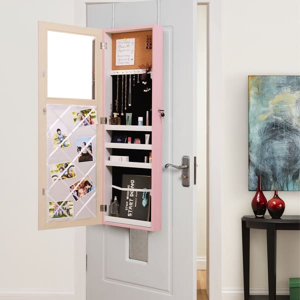 Evania Over-the-Door Jewelry Armoire Makeup Organizer Mirror N/A - On Sale - - 19311019
