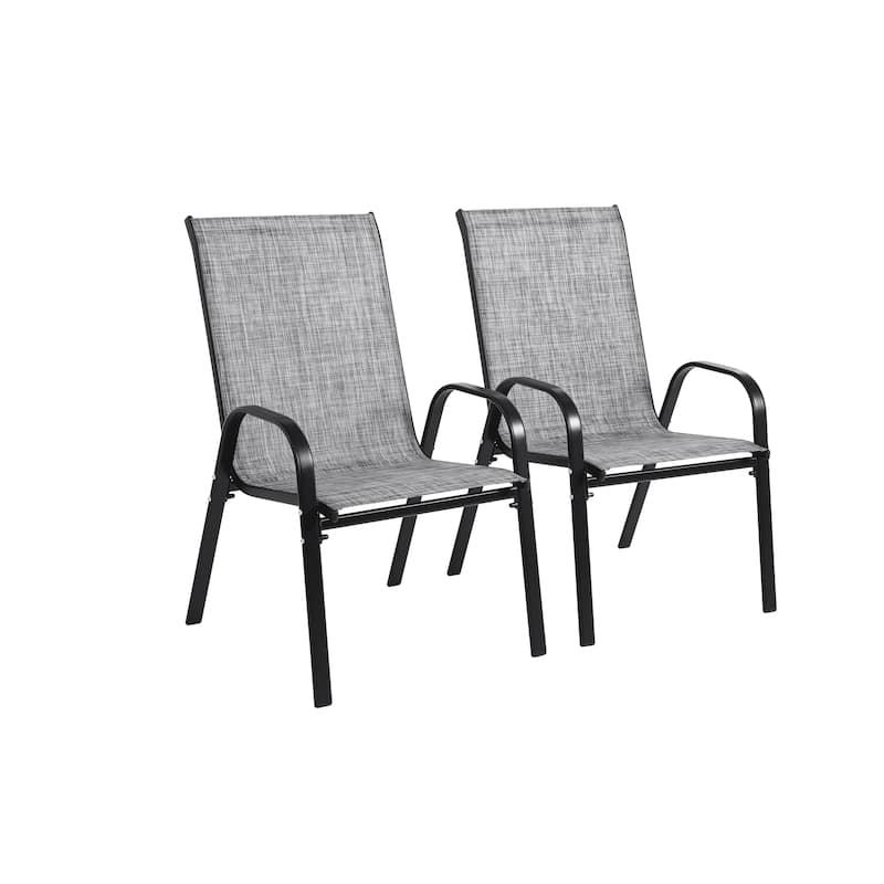 Outdoor Camping Chairs with Breathable Textilene Fabric Set of 2