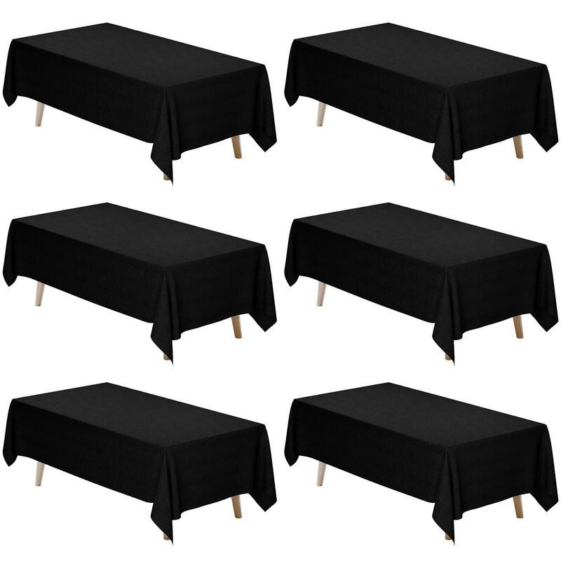 6 Pack Table Cloth for Rectangle Table - 70*120in - Black