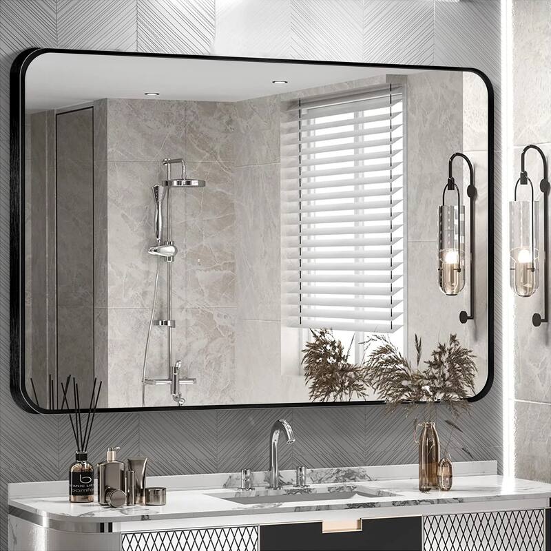 Wall Mount Bathroom Rectangle Vanity Mirror (Horizontal/Vertical)