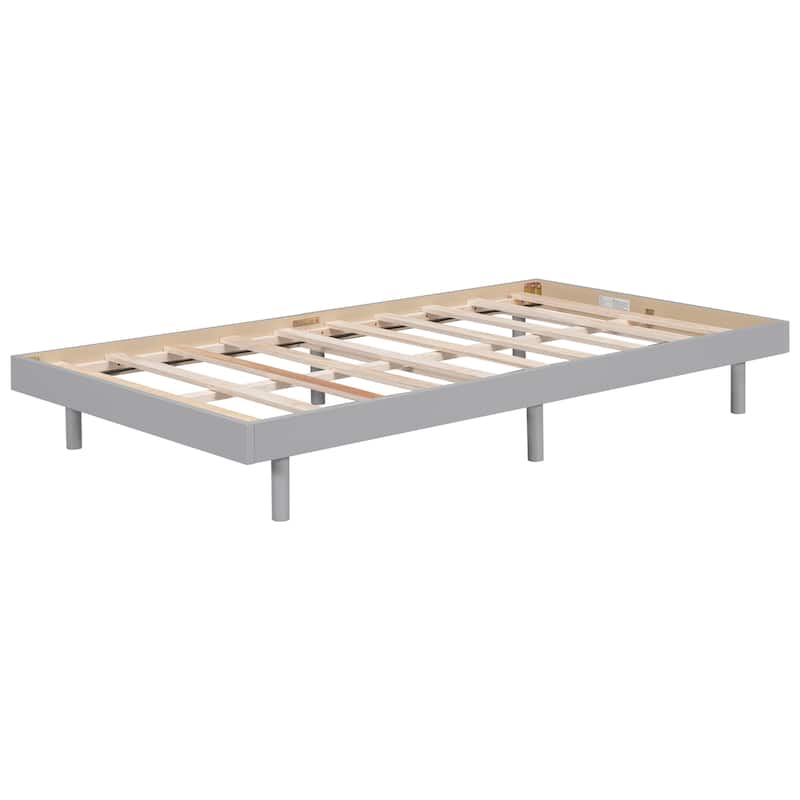 Modern Design Full Floating Platform Bed Frame,for All Ages,Non-Slip/Strong Wooden Slats