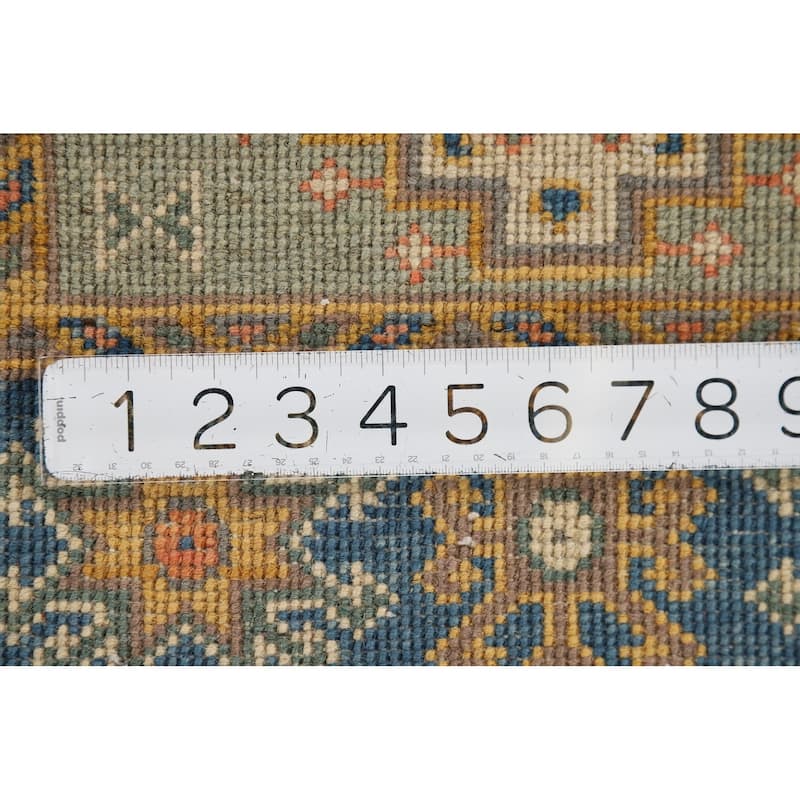 Green Kazak Foyer Rug Handmade Wool Carpet - 2'1" x 3'0"