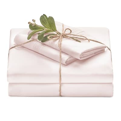 Chanasya Solid Color Embroidered Ultra Soft Luxury Microfiber Sheet Set