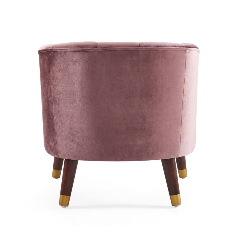 Blush Modern 28.25" Upholstered Accent Chair With Sturdy Rubber Wood Legs for Living Room