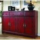 preview thumbnail 1 of 0, Hooker Furniture 59" Wide Asian Inspired Tall-Waisted Console Cabinet Distressed Rich Red