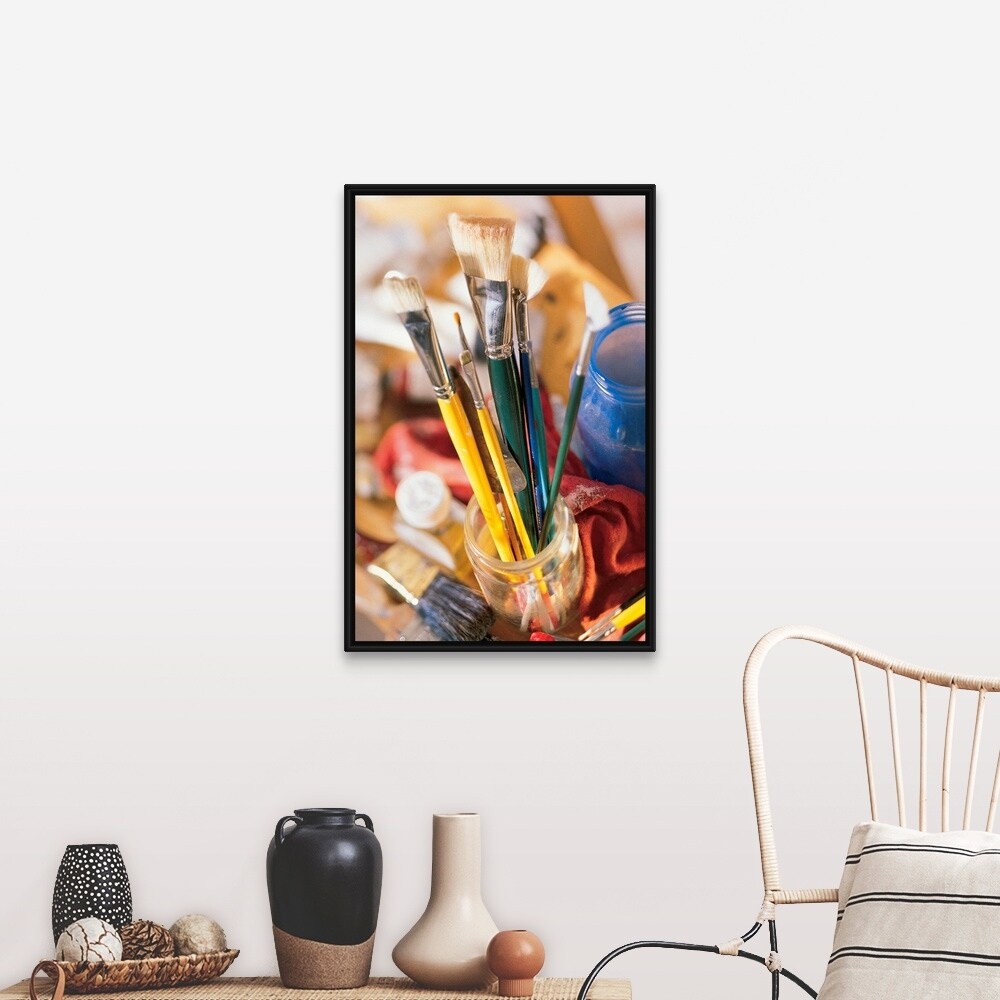 Shop Painting Supplies Black Float Frame Canvas Art Overstock