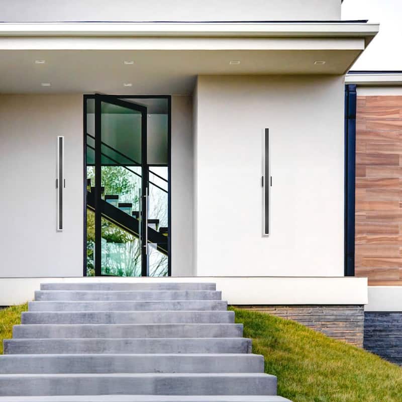 Outdoor Linear Integrated LED Wall Sconce Light Fixture with Bracket