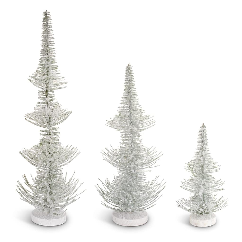 Frosted Pine Artificial Tabletop Christmas Trees - 2' - Set of 3 - under-3-feet