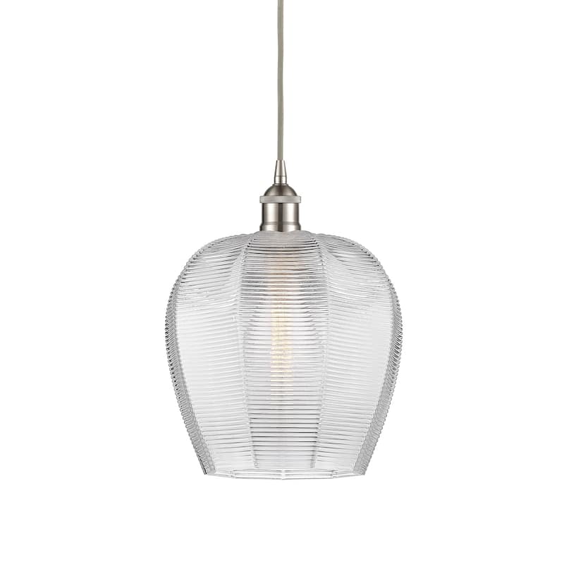 Innovations Lighting 616-1P-15-12 Norfolk Pendant Norfolk 12" Wide - Brushed Satin Nickel / Clear