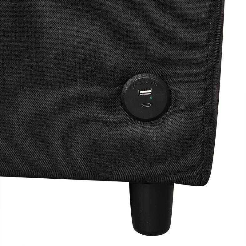 Pull Out Loveseat Sofa Convertible Sleeper Love Seat Bed with Mattress and 2 USB Ports Tufted Couch Round 2-seat Armchair