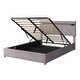 preview thumbnail 11 of 12, Grey Bed Queen Size with LED Light Bluetooth Player and USB Charging