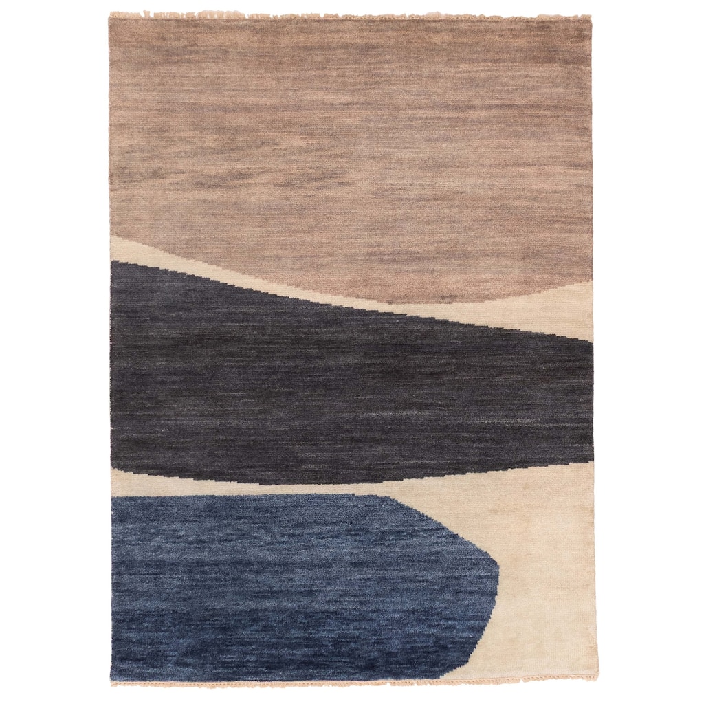 ECARPETGALLERY Hand-knotted Peshawar Ziegler Light Khaki Wool Rug - 5'0 x 6'10