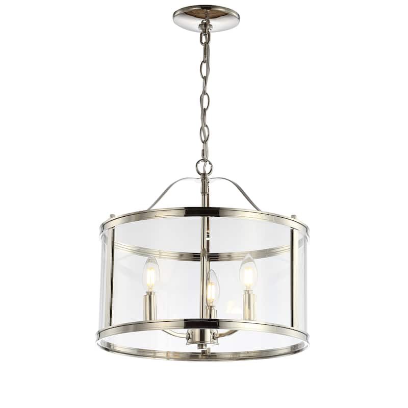 SAFAVIEH Lighting Jude Adjustable 3-light LED Nickle Pendant - 16"x16"x18.5-90.5"