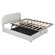 preview thumbnail 9 of 8, Teddy Fleece Full Size Upholstered Platform Bed with Hydraulic Storage System, Cute Bed with Support Slat for Bedroom, White